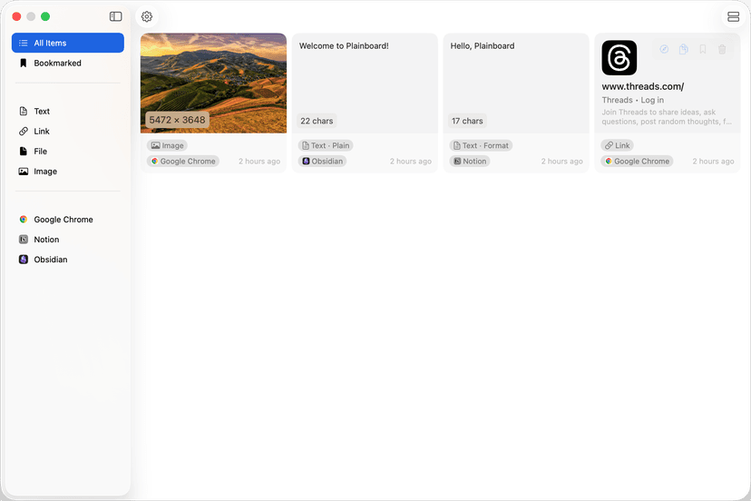 Plainboard App - Detail View