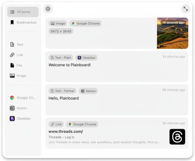 Plainboard App - List View